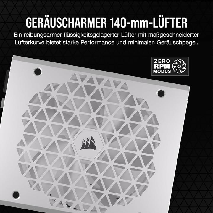 Produktbild Corsair RMx Shift White Series, RM1000x Shift White, 1000 Watt, 80 PLUS GOLD Certified, Fully Modular Power (1000 W)