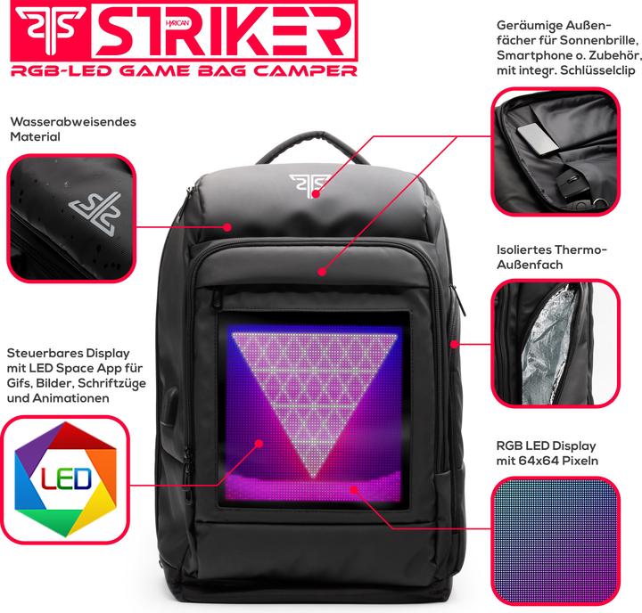 Produktbild Hyrican Striker Gaming-Rucksack CAMPER mit LED-Panel