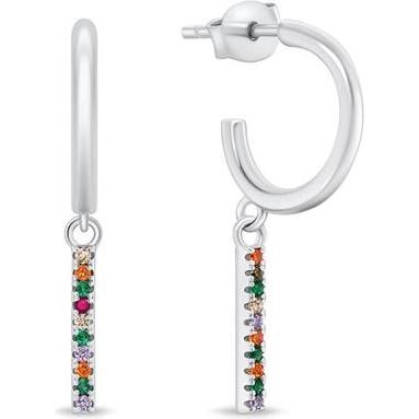 Brilio, Ohrringe, Silver - Beautiful silver earrings with colored zircons EA893W