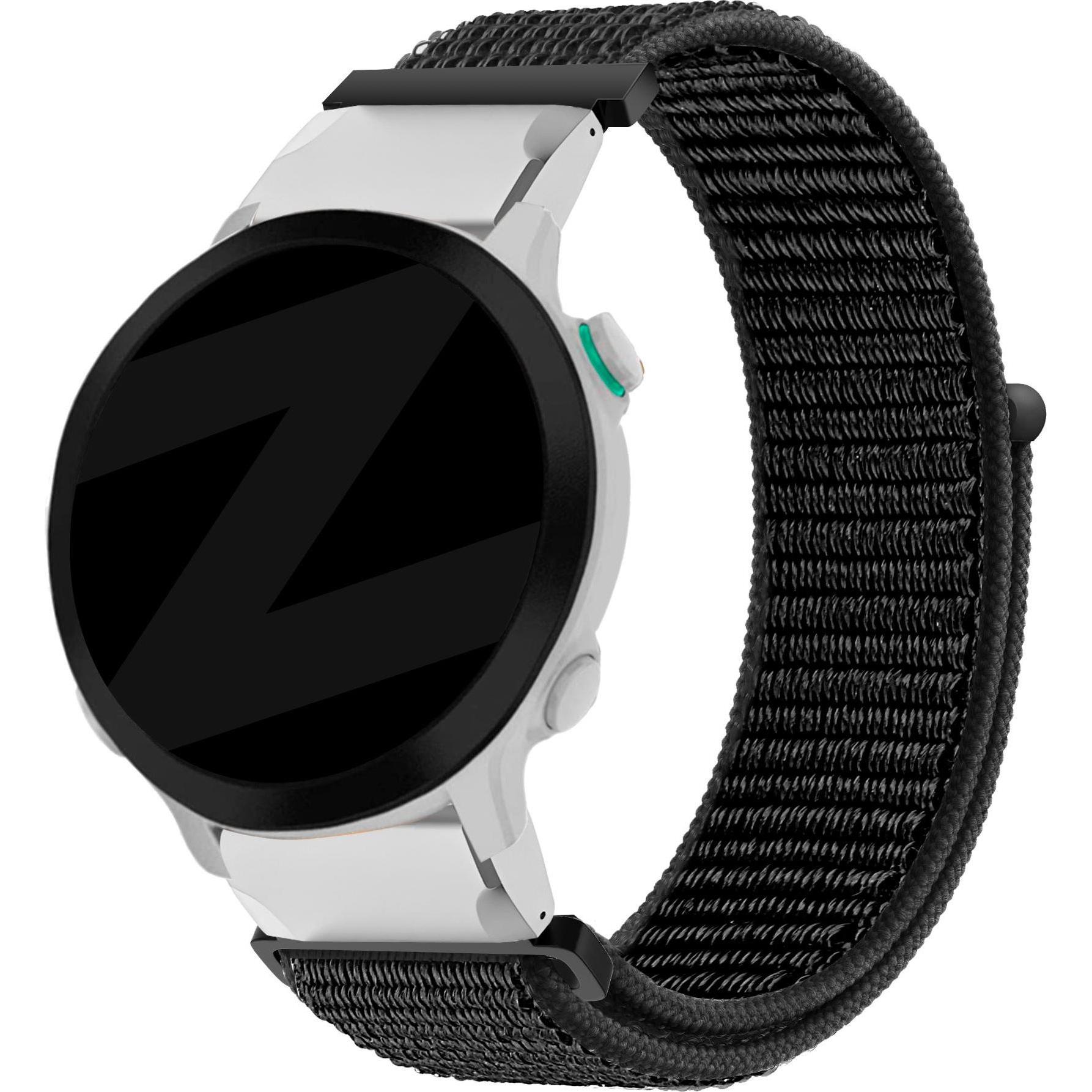 Bandz Nylon Loop-band (Nylon, fenix 5), Uhrenarmband, Schwarz