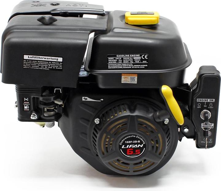 Produktbild Wiltec LIFAN 168 Benzinmotor 4,8kW (6,5PS) 4-Takt 20mm luftgekühlt 1 Zylinder E-Start
