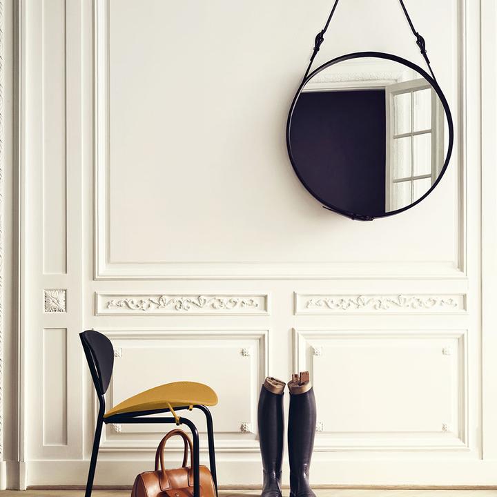 Image du produit Gubi Adnet Wall Mirror Circular Ø58 Black Leather (58 cm)