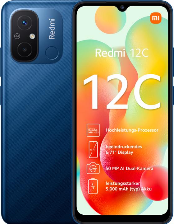 Produktbild Xiaomi Redmi 12C (32 GB, Ocean Blue, 6.71", Dual SIM, 50 Mpx, 4G)