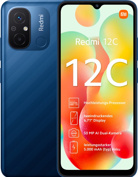 Image du produit Xiaomi Redmi 12C (32 Go, Ocean Blue, 6.71", Double SIM, 50 Mpx, 4G)