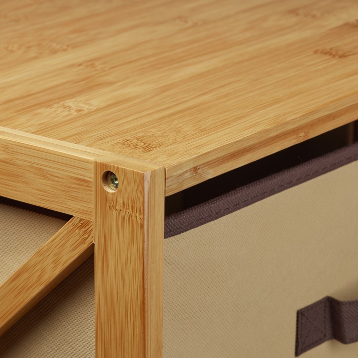 Actual product image Relaxdays Bamboo shelf basket
