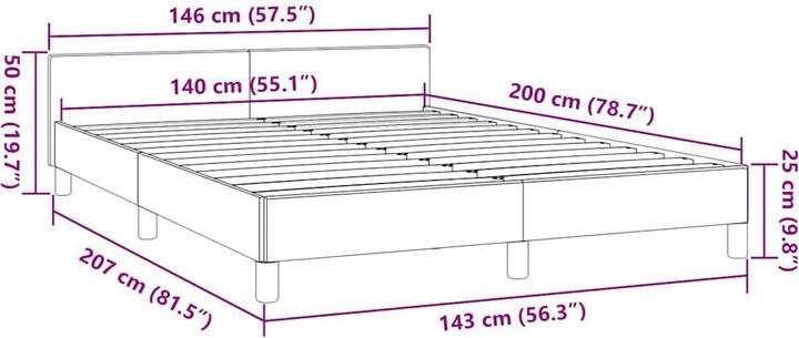 Image du produit vidaXL Bettgestell mit Kopfteil (140 x 200 cm)