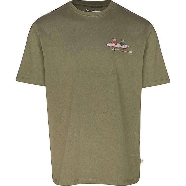 KnowledgeCotton Apparel, Herren, Shirt, Regular S/S Heavy Single Printed, Grün, (M)