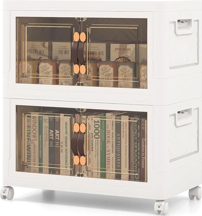 Image du produit Novidarte Bac de rangement empilable avec portes (lot de 2) (2x)