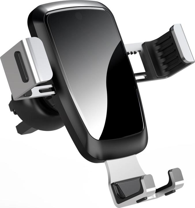 Actual product image Hurtel Gravity smartphone car holder, black air vent grille (YC08)
