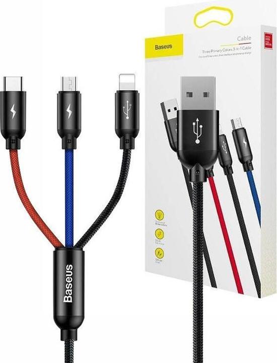 Image du produit Baseus Trois couleurs primaires 3 en 1 (1.20 m, USB 2.0)