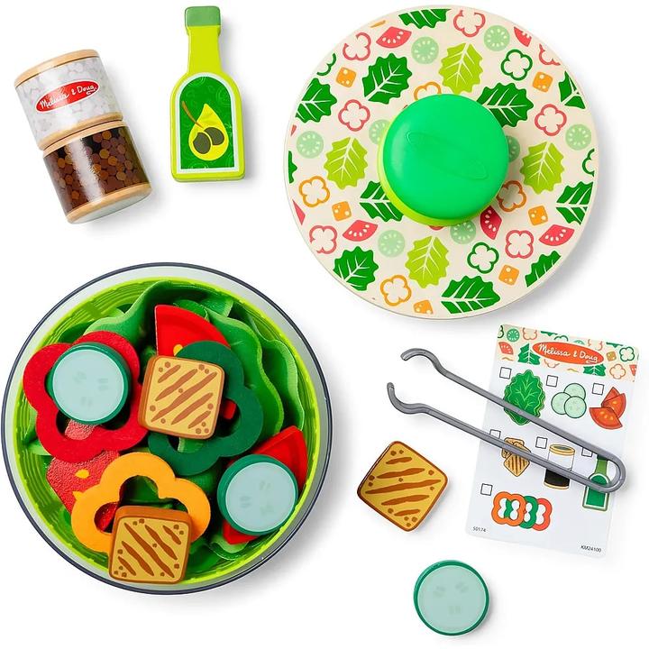 Actual product image Melissa & Doug Salatschleuder-Spielset, Spielzeugessen für Jungen und Mädchen ab 3 Jahren