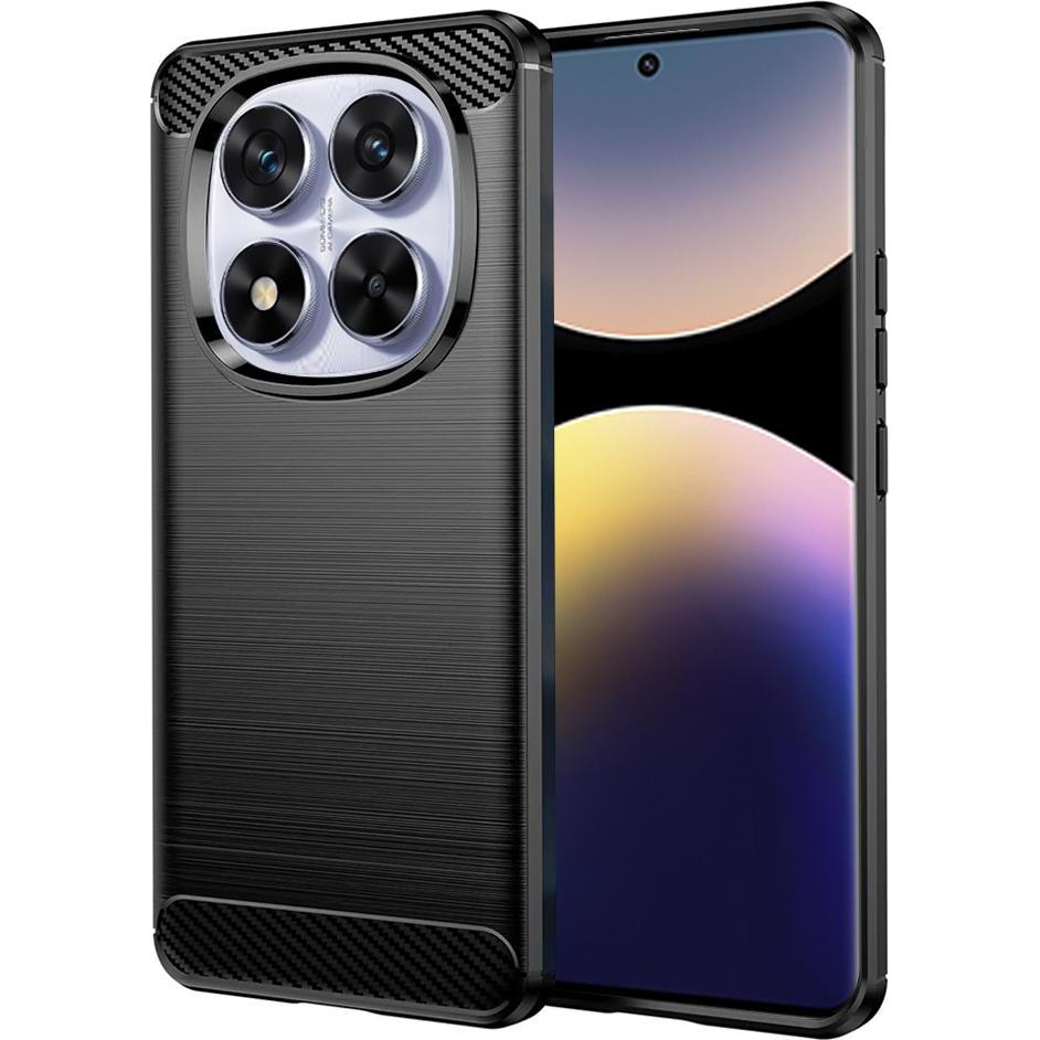 Techsuit - Carbon Silicone - Xiaomi Redmi Note 14 Pro 5G / Poco X7 - Black (Xiaomi Redmi Note 14 Pro 5G), Cover smartphone, Nero