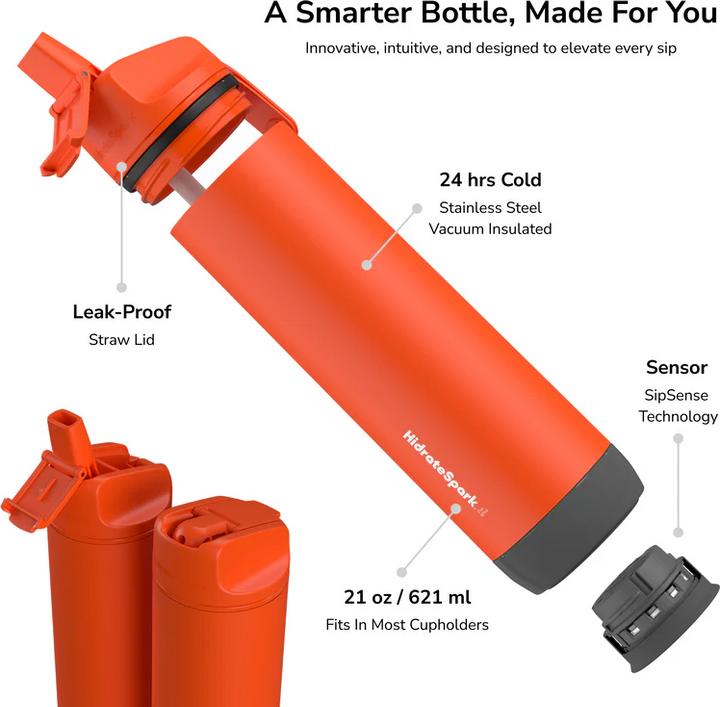 Image du produit HidrateSpark Hidrate Spark Steel 21 oz. Straw Lava Bottle - LIMITED EDITION (0.62 l)