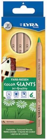 Actual product image Lyra Coloured pencil Coloured Giants assorted colours 6 pcs./pack. (Multicoloured, 6 x)