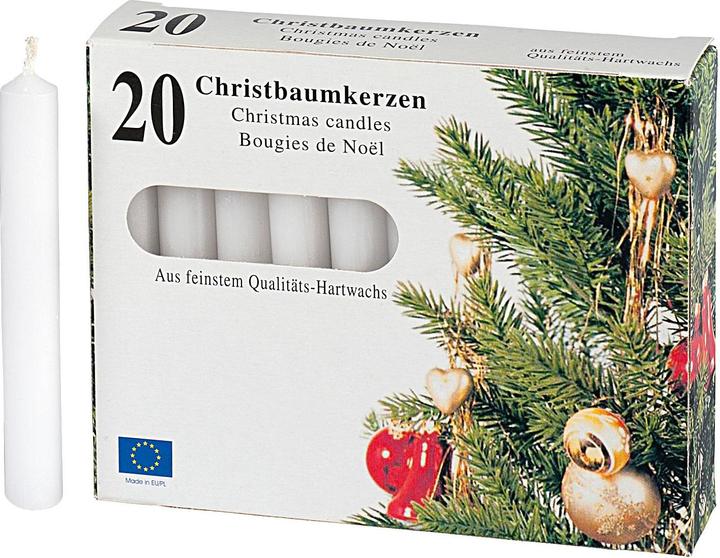 KCB Bougie d'arbre 9,6cm Ø1,2cm blanc 20 paquets (20 pcs)