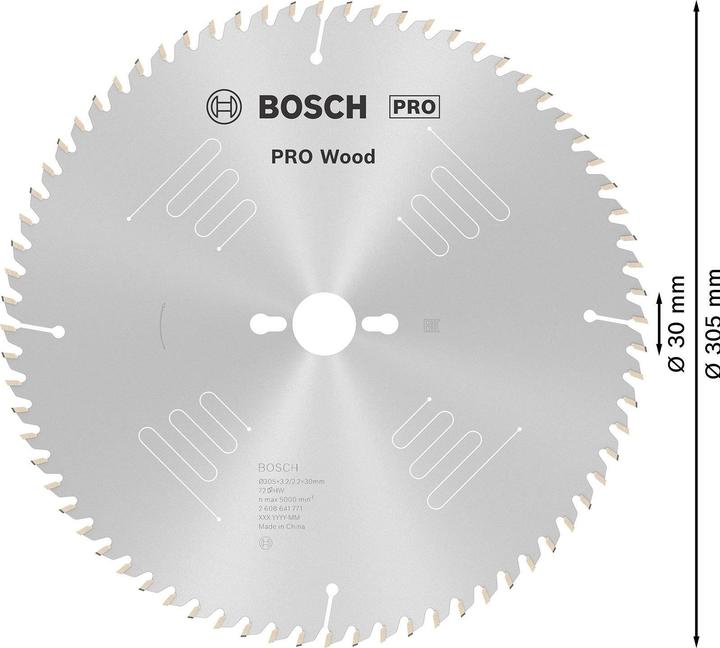 Immagine prodotto Bosch Professional Zubehör Lama per sega circolare PRO Wood, 305 x 3,2 x 30 mm