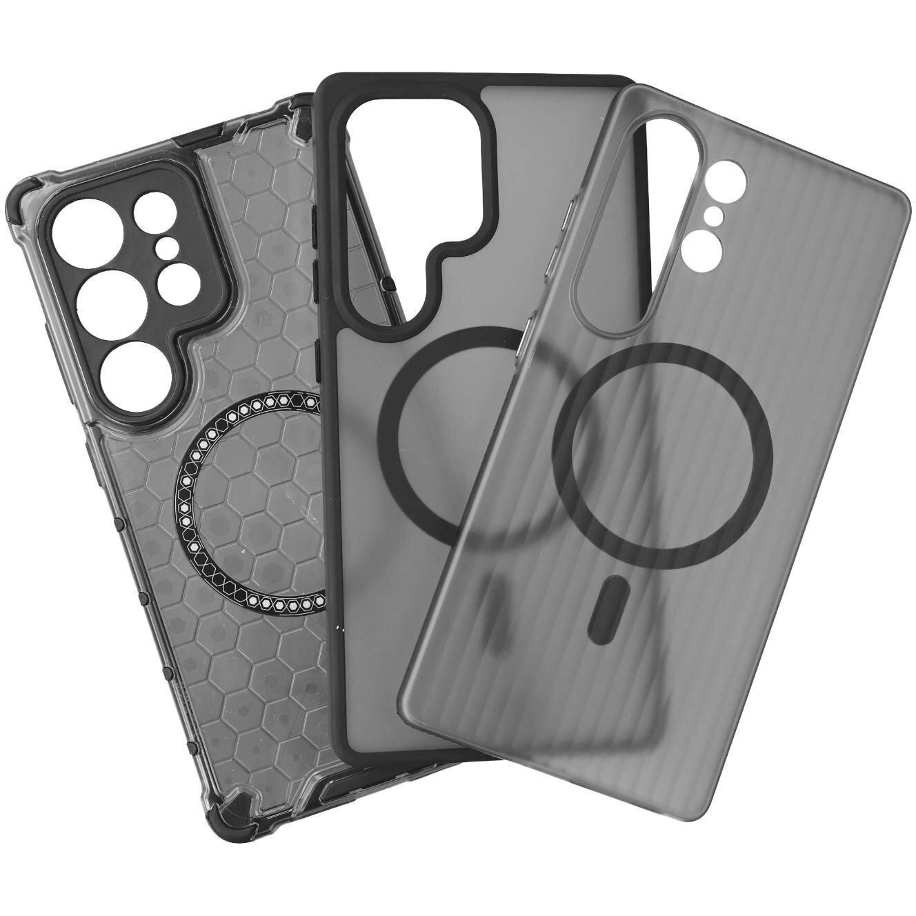 4smarts Qi2 Upgrade 3er Cover Set für Samsung Galaxy S25 Ultra (Samsung Galaxy S25 Ultra), Smartphone Hülle, Grau