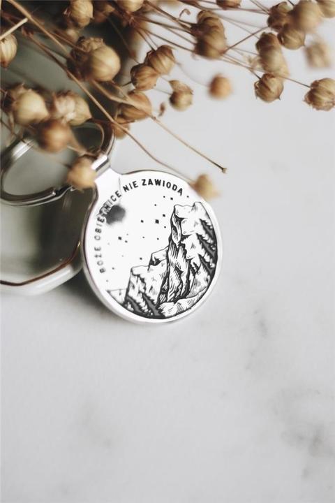 Actual product image Szaron Keyring Keychain with engraving - God's promises will not fail