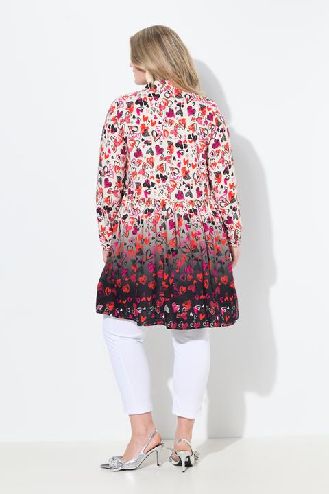 Produktbild Miamoda Long-Bluse, A-Linie, Herzen, Volant mit Farbverlauf (42)