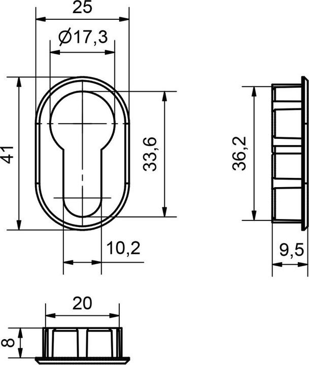 Actual product image Heusser Cylinder rosettes 3120 (Profile cylinder)