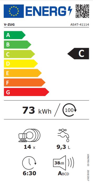 Energy Label V-Zug AdoraSpülen V4000