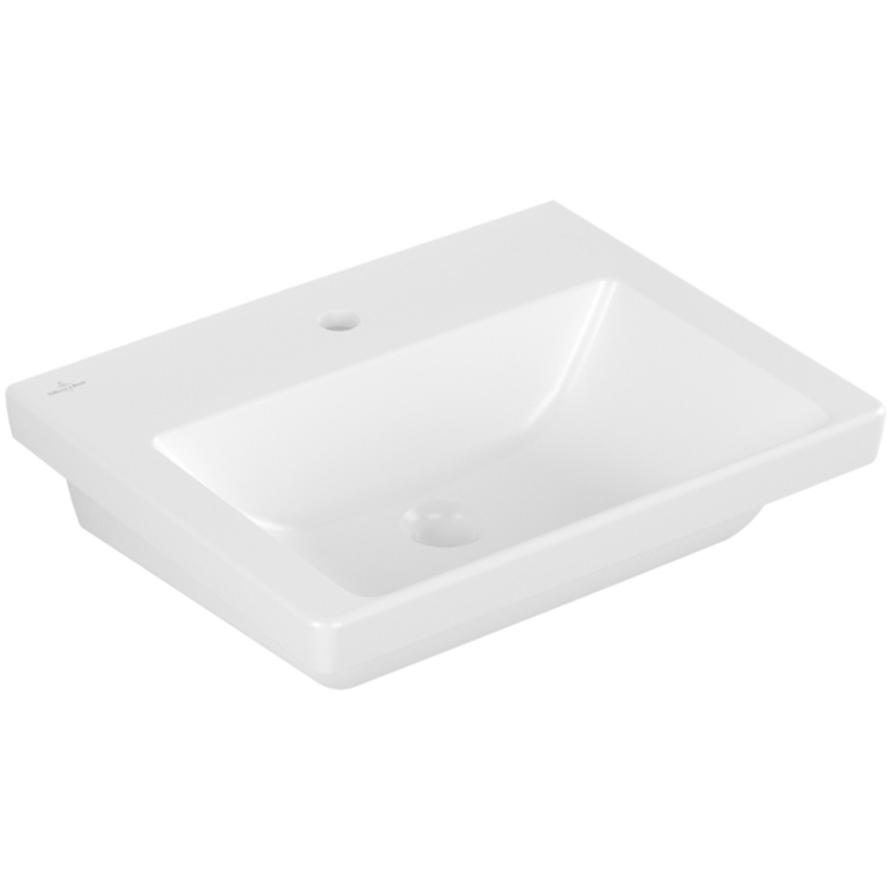 Villeroy & Boch, Waschbecken, V&B Schrankwaschtisch SUBWAY 3.0 550x440mm o ÜL m HL stone white C+ (440 mm, 550 mm)