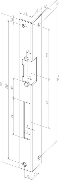 Assa Abloy Strike plate S-749 gold DIN-L -------46001-04 (Door handle)