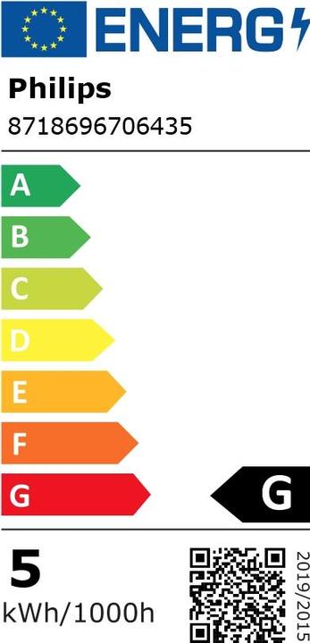 Energie-Label Philips Cla LED (E14, 4.30 W, 470 lm, 1 x, F)