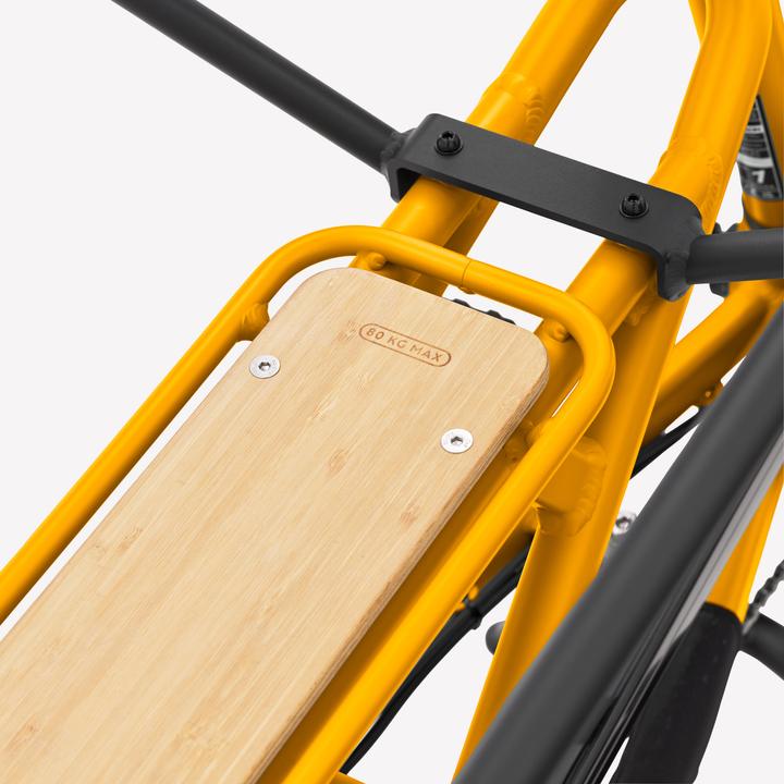 Image du produit Btwin Vélo utilitaire électrique Cargobike R500E Longtail V2 jaune (44 cm)