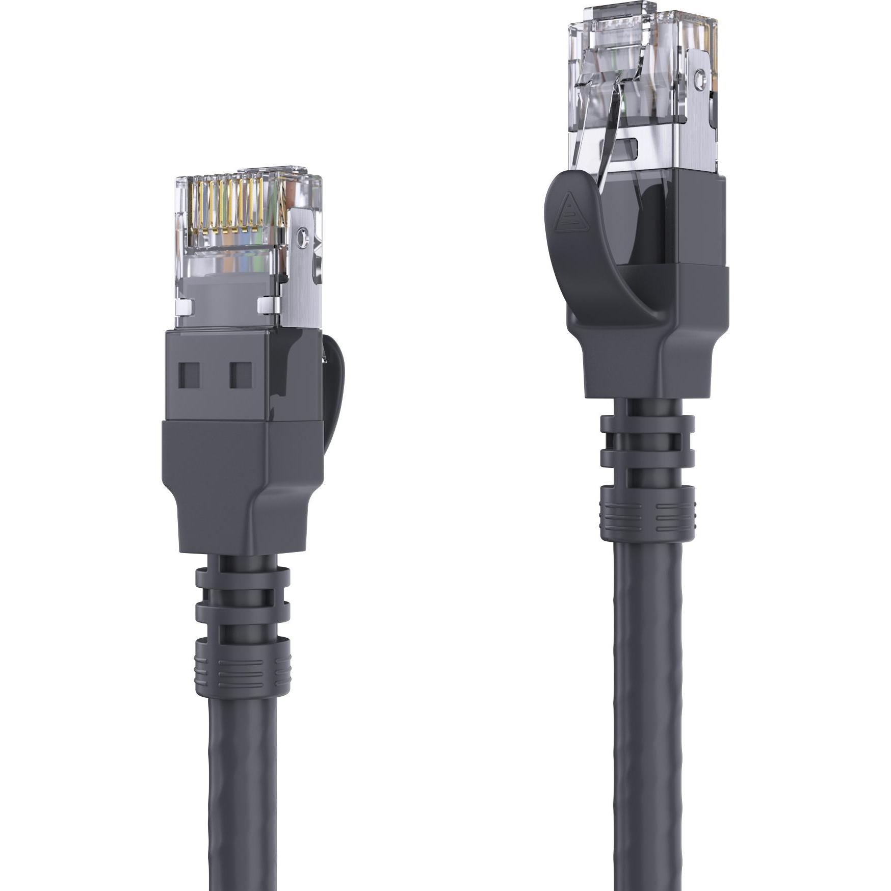 Purelink Patchkabel Cat 6A, S/FTP, 60 m, Schwarz (S/FTP, CAT6a, 60 m), Netzwerkkabel