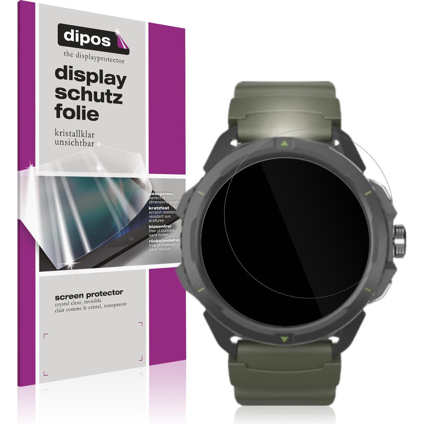 Dipos Schutzfolie Klar für Hammer Watch 2 Military Edition, Smartwatch Schutzfolie, Transparent