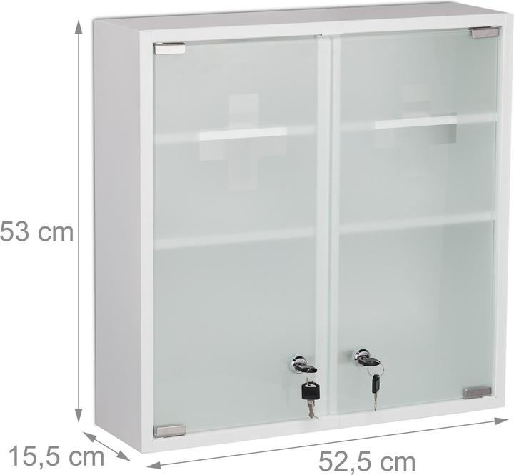 Immagine prodotto Relaxdays Armadietto pronto-soccorso (52,5 x 15,5 x 53 cm)
