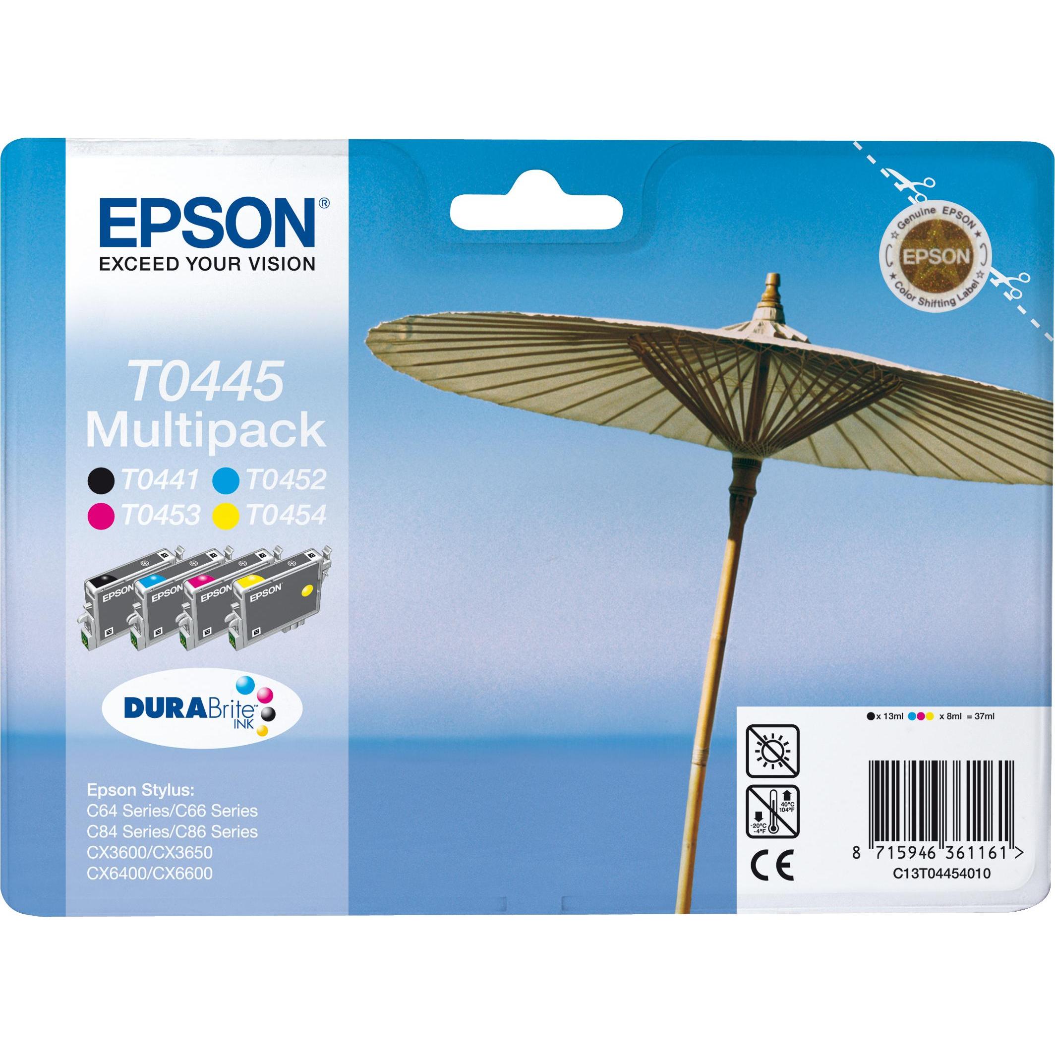 Epson, Druckerpatrone, Multipack T0445 DuraBrite (M, BK, Y, C)