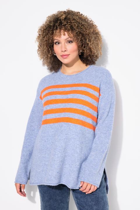 Immagine prodotto Ulla Popken maglione, righe, girocollo, manica lunga, bordi arrotolati (50, 52)