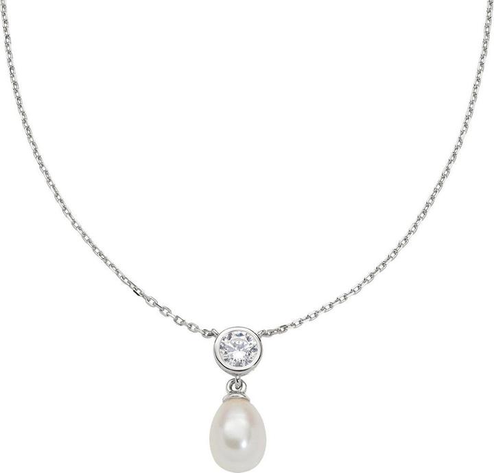 Image du produit Amen Solitaire and Pearl Halskette (Argent 925)
