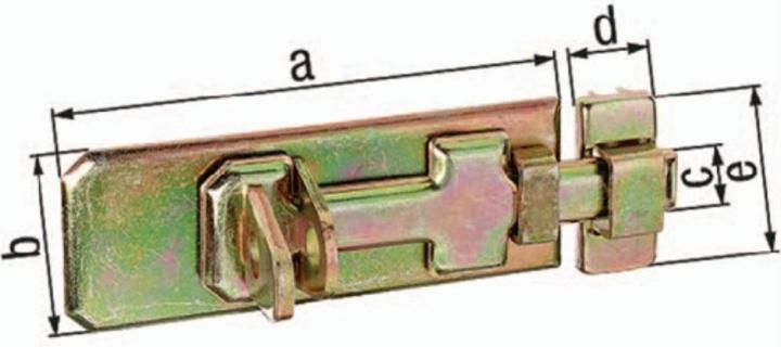 Produktbild GAH Sicherheits-Schlossriegel Länge 120 mm Breite 45 mm Stahl galvanisch gelb verzinkt (Möbelriegel, 1 Stk.)