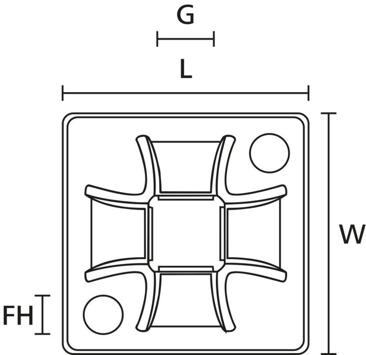 Produktbild HellermannTyton Montagesockel Q-Mount klebend 40x40mm (Klettkabelbinder, 40 mm, 50 Stk.)