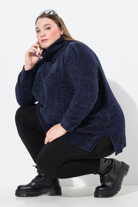 Image du produit Ulla Popken Pull oversize en maille chenille, col montant et manches longues (50, 52)