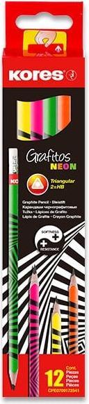 Kores - School Pencils - 12-pack - Neon (792306) (HB, 12x)