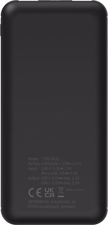 Produktbild Ansmann Powerbank 10.0 10000mAh PB212 (10000 mAh, 10 W, 37 Wh)