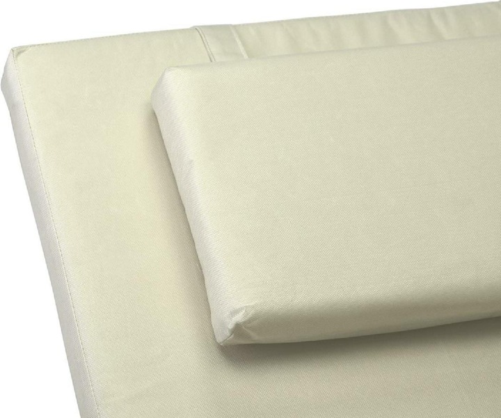 Produktbild VCM 2x Liegenauflage Polster für Gartenliege 4 Segmente Kopfkissen Creme (188 cm)