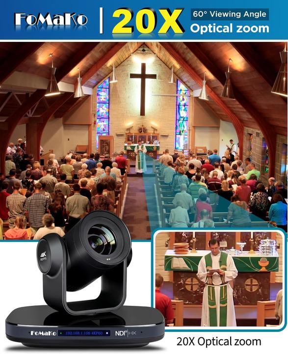 Immagine prodotto FoMaKo 4K PTZ Kamera mit KI-Auto-Tracking & 20x Zoom