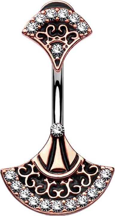 Immagine prodotto Star Piercing Ventaglio tribale doppio in oro rosa Banana (Ottone, Acciaio chirurgico 316L)