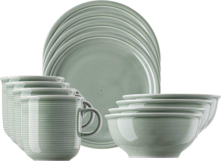 Taza De Porcelana Thomas Trend Colour - Color Verde Musgo - Diseño Ranurado Exclusivo De Queensberry Hunt - Apta Para El Día A Día, 1 Unidad