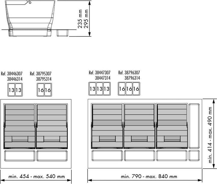 Produktbild Menage Confort Abfall- und Recyclingbehälser für die Küchenschublade