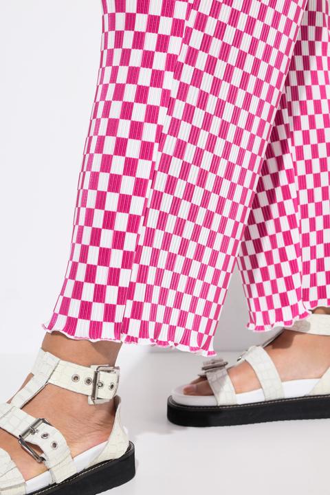 Immagine prodotto Angel of Style Hose, weites Bein, Plissee, Schachbrett-Muster (56)