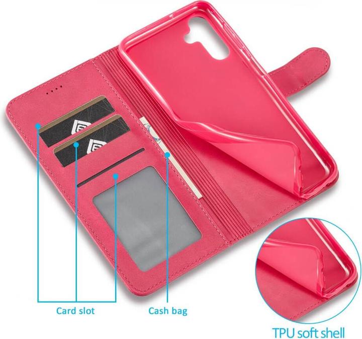 Produktbild LC.Imeeke Galaxy A35 - Leder Etui Hülle pink (Samsung Galaxy A35)