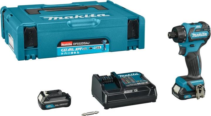 Produktbild Makita DF032DSAJ Cordless drill, 12V MAX, 2x2.0 Ah Li-ion 35/21 Nm, 0.88kg, 1/4 ", LED 2-speed, BL (Akkubetrieb)