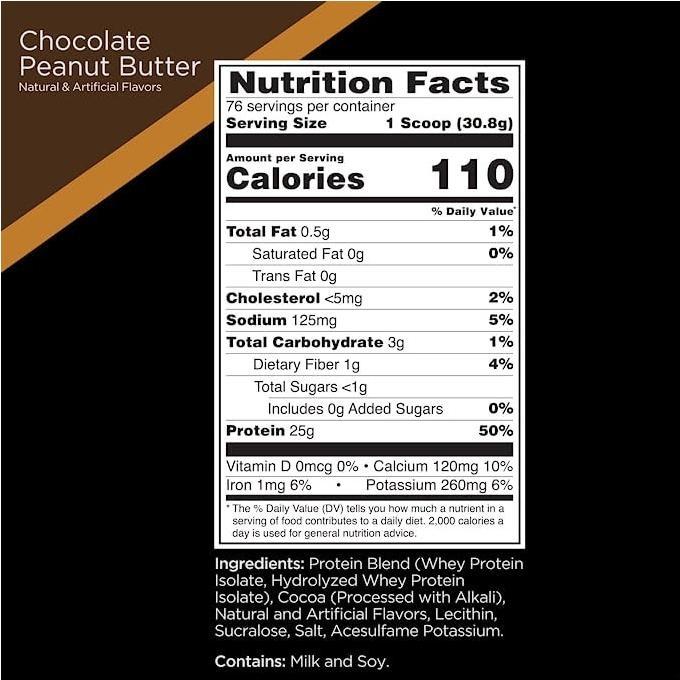Valeurs nutritives et ingrédients Rule One Protéines (Chocolate, 1 x, 2270 g)