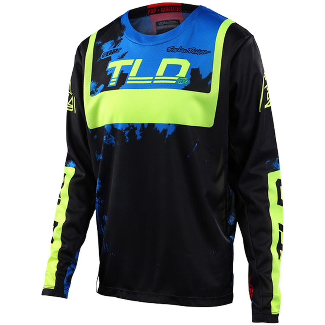 Troy Lee Designs, Unisex, Velotrikot, Youth GP Jersey - Astro (L), Schwarz, Gelb, L